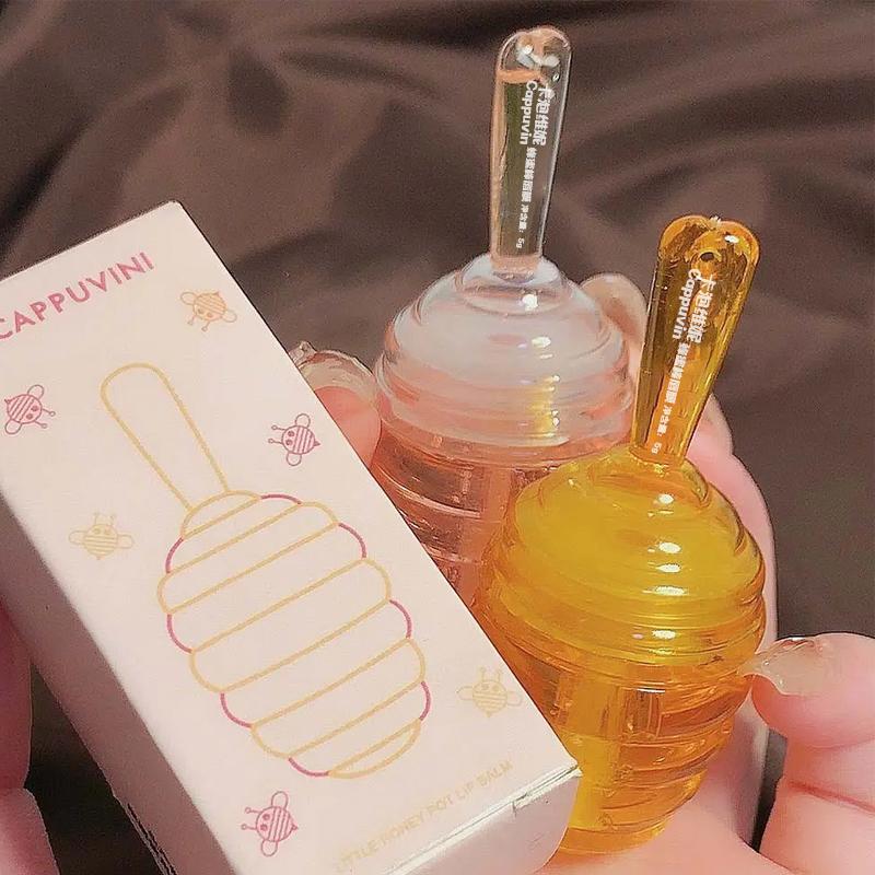 Cute Transparent Honey Jar Design Lip Mask, Portable Moisturizing Honey Lip Mask, Lip Repair Treatment, Lip Care Products for Girls Women