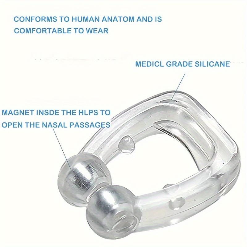 4 PCS Anti-Snore Silicone Magnetic Nose Clips: Comfortable Nasal Opening Aid for Quiet Nights - Safe & Easy-to-Clean