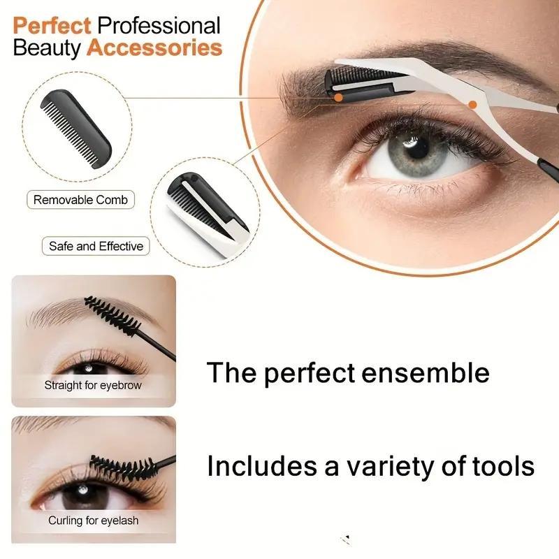 Eyebrow Razor Set, 13pcs set Stainless Steel Eyebrow Shaver with Safety Cover, Facial Hair Shaving Tool, Eyebrow Trimmer, Makeup Tool for Women