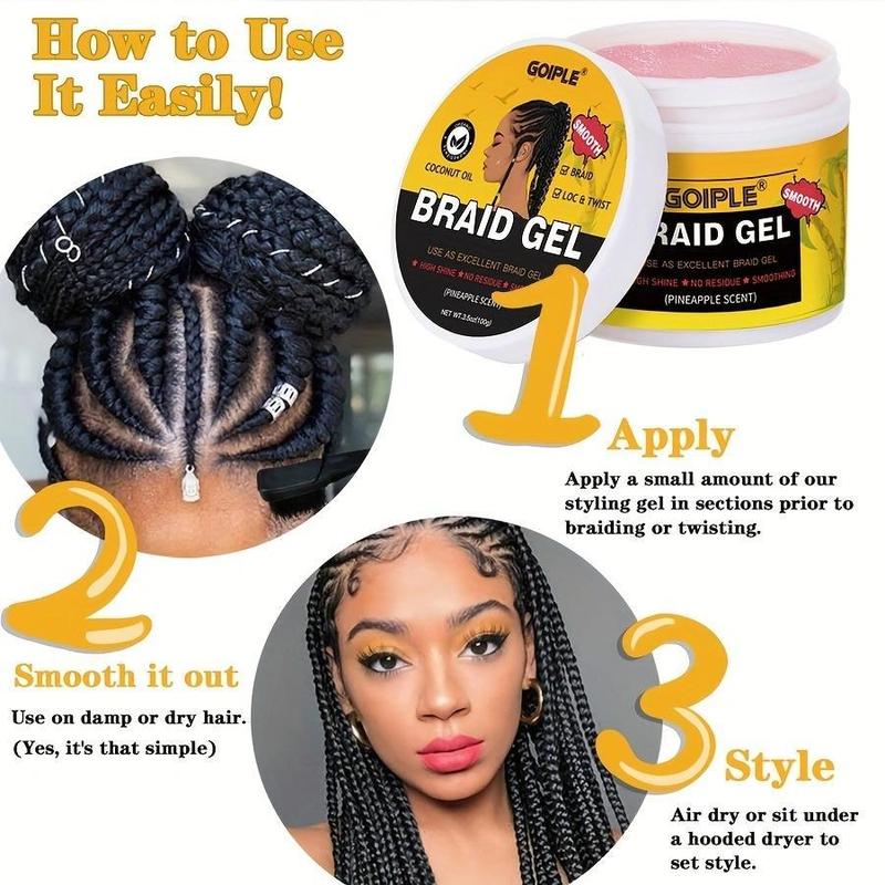 Hair Braiding Kit, 1 Set Hair Braiding Foam Control & Leave-in Shampoo & Gel, Professional Hair Styling Product for Women & Girls