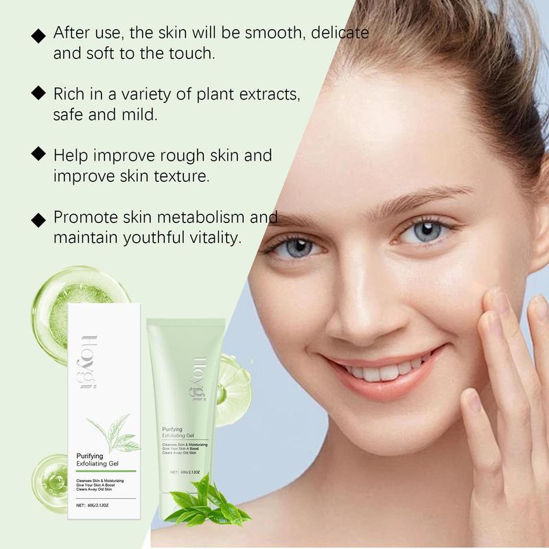 Green Tea Exfoliating Gel, 2 Counts set Moisturizing Body Scrub, Deep Cleansing Gentle Shower Product, Body Care Product for Women & Men