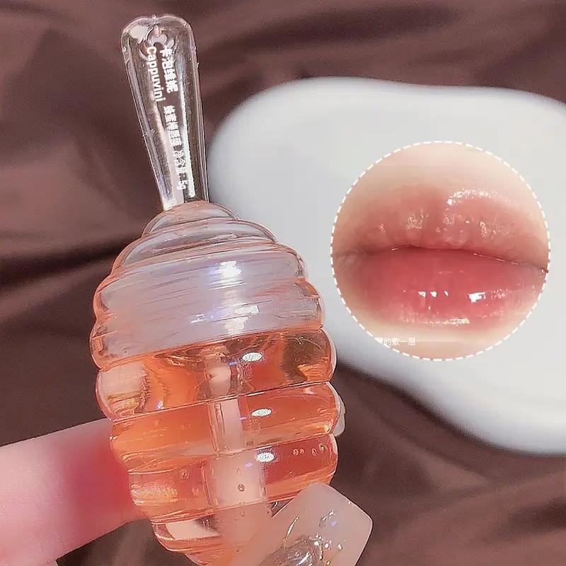 Cute Transparent Honey Jar Design Lip Mask, Portable Moisturizing Honey Lip Mask, Lip Repair Treatment, Lip Care Products for Girls Women