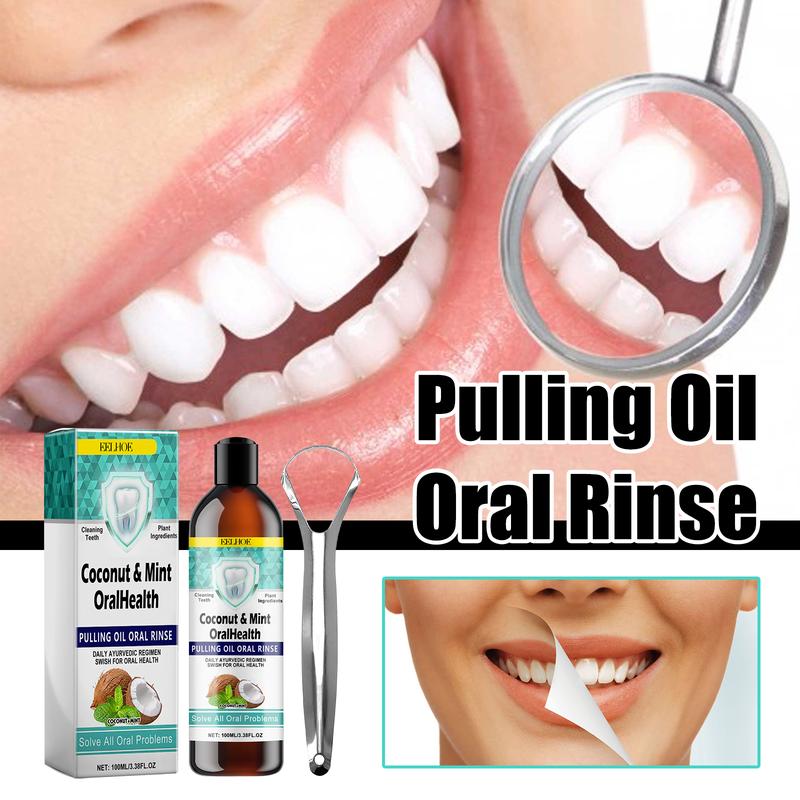 ANOral Coconut Oil Mouthwash Remove Stains Fresh Breath Clean Mouth Care Gums