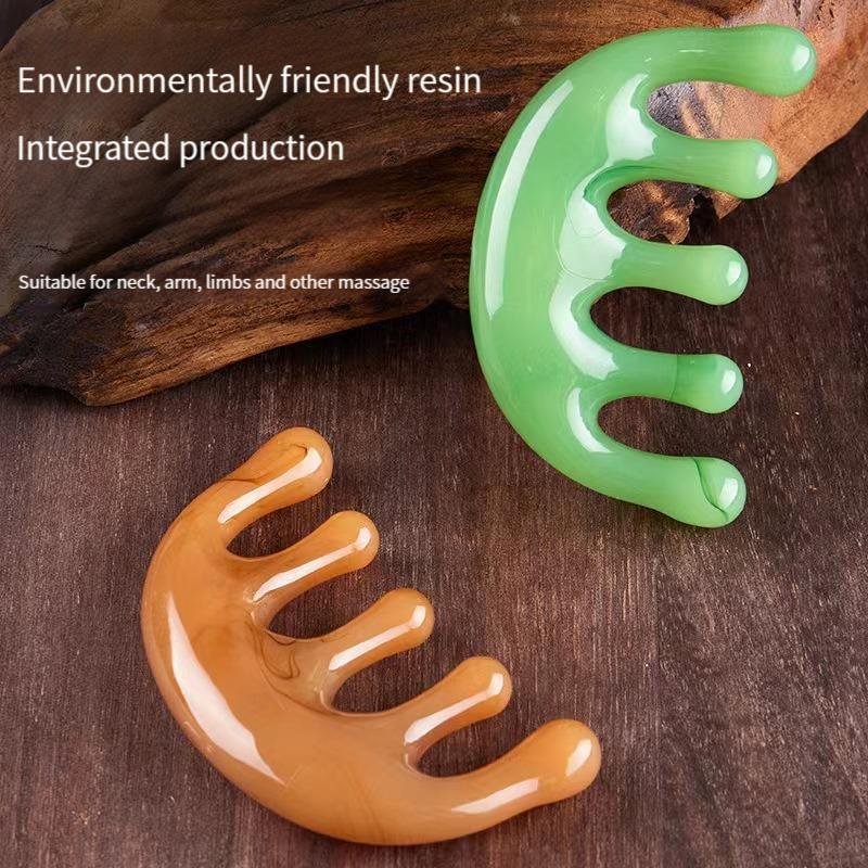 Unisex Scalp Massager, Round Teeth Massage Comb, Guasha Comb for Head Scalp Neck Leg Arms & Body Muscle Relaxing, Hair Products, Manual Massaging Brush for Women and Men