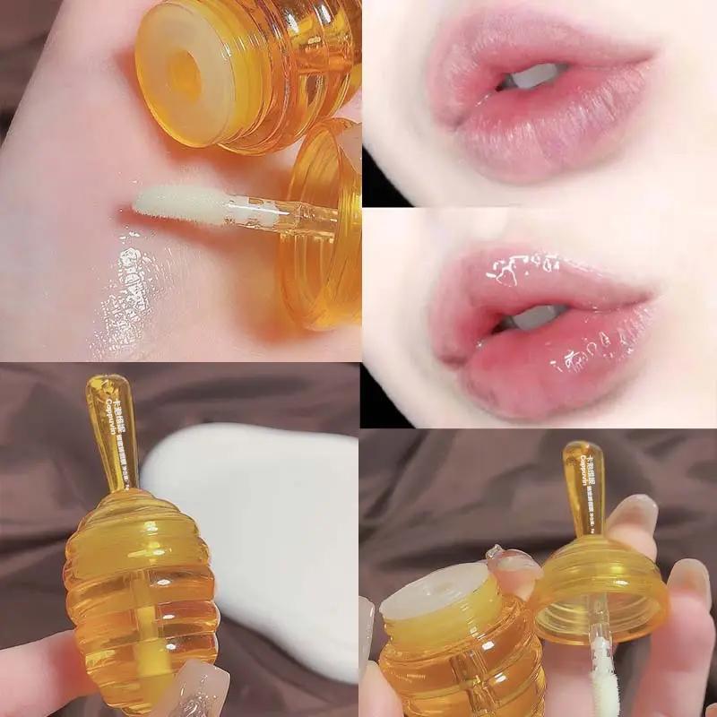 Cute Transparent Honey Jar Design Lip Mask, Portable Moisturizing Honey Lip Mask, Lip Repair Treatment, Lip Care Products for Girls Women