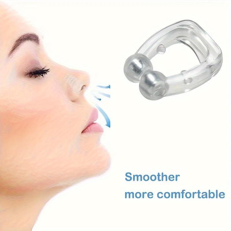 4 PCS Anti-Snore Silicone Magnetic Nose Clips: Comfortable Nasal Opening Aid for Quiet Nights - Safe & Easy-to-Clean