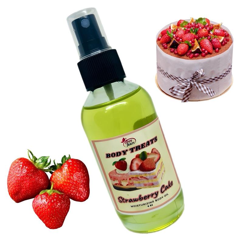 Strawberry Cake Moisturizing Body Oil - Holiday Gift - skincare