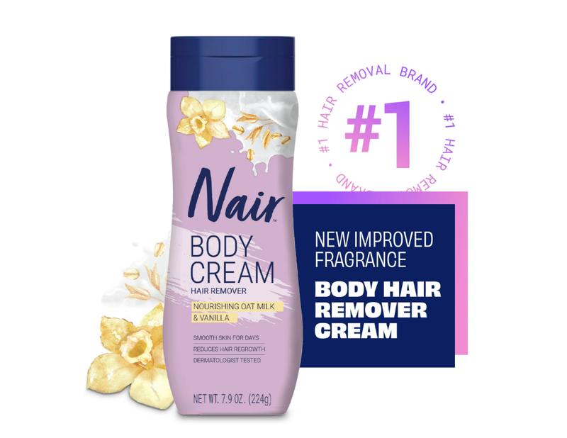 Nair Body Cream Hair Remover, Soothing Aloe & Water Lily, Body Hair Removal Cream for Women, 7.9 oz