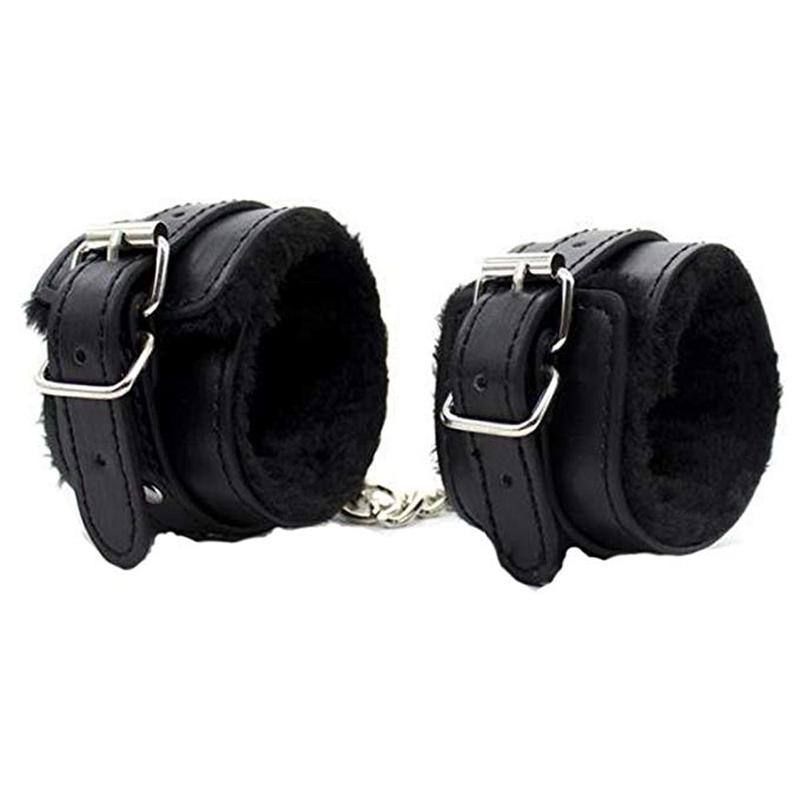 Soft Comfortable PU  Leather Handcuffs Wrist Cuffs and Blindfold Eye Mask