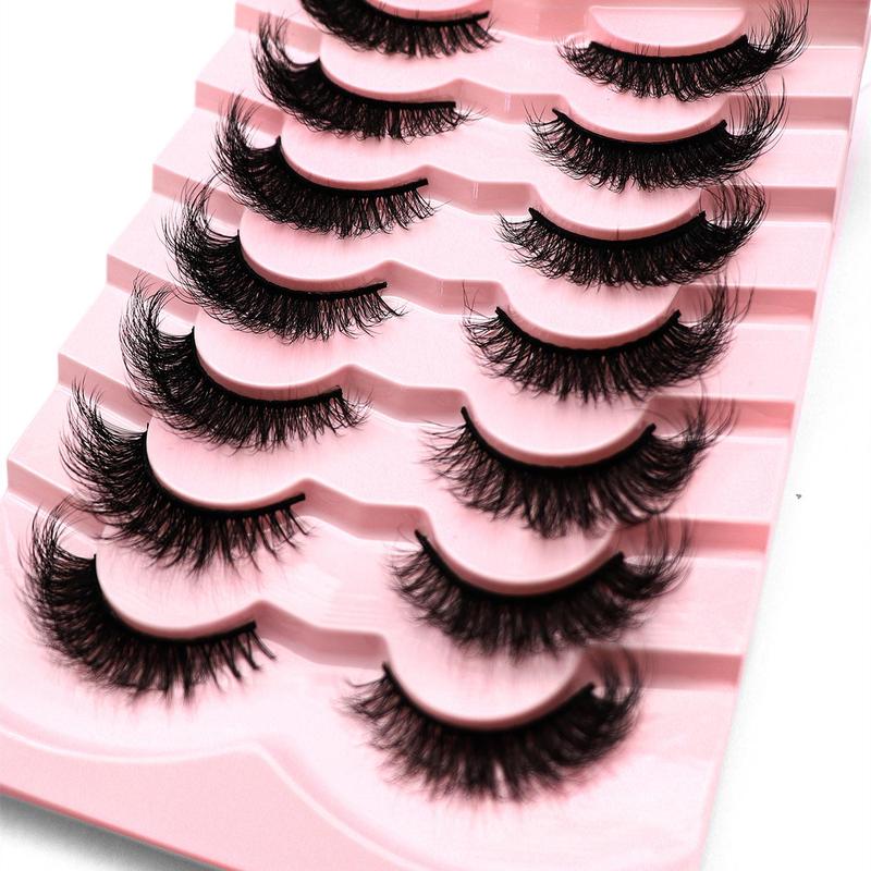 Fluffy False Eyelashes, Wispy Cat-eye Look Faux Lashes for Eyelash Extensions, Music Festival Makeup Essentials, Summer Volumized False Eyelashes, Eyelash Extensions, Christmas Makeup Products