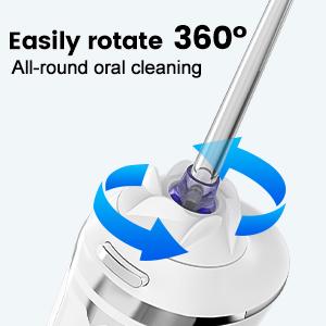 h2ofloss Water Dental Flosser -5 Modes Portable Oral Irrigator Braces Rechargeable & IPX7 Waterproof Teeth Cleaner for Home Travel P11 white