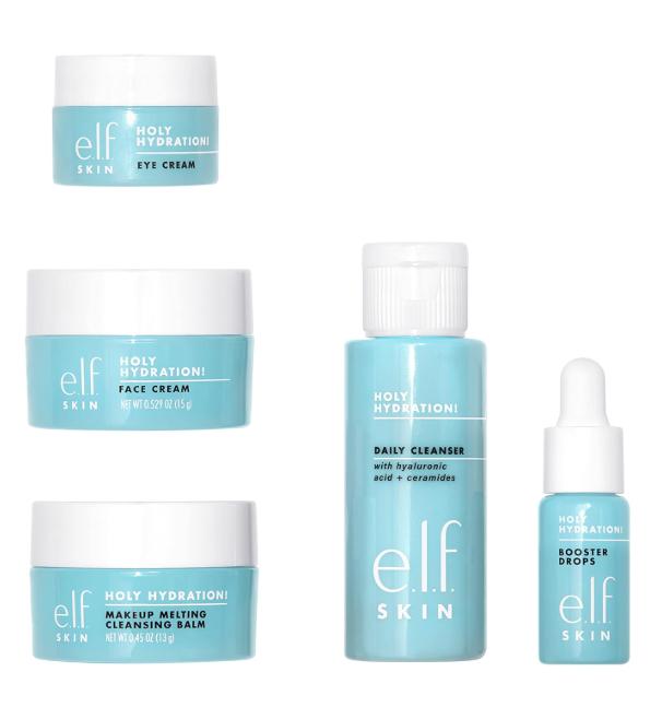 e.l.f. SKIN Hydrated Ever After Mini Kit: Cleanser, Makeup Remover, Moisturizer & Eye Cream for Hydrated Skin, Travel-Friendly Sizes