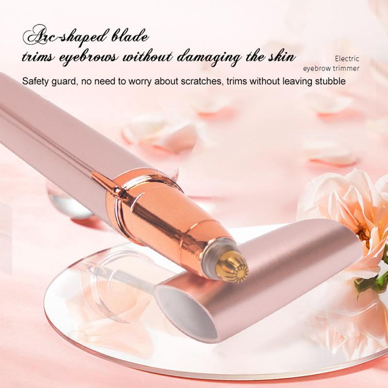 [Fast Delivery] NiqueAura Finishing Touch Flawless Brows Eyebrow Hair Remover Electric Razor for Women with LED Light for Instant and Painless Hair Removal