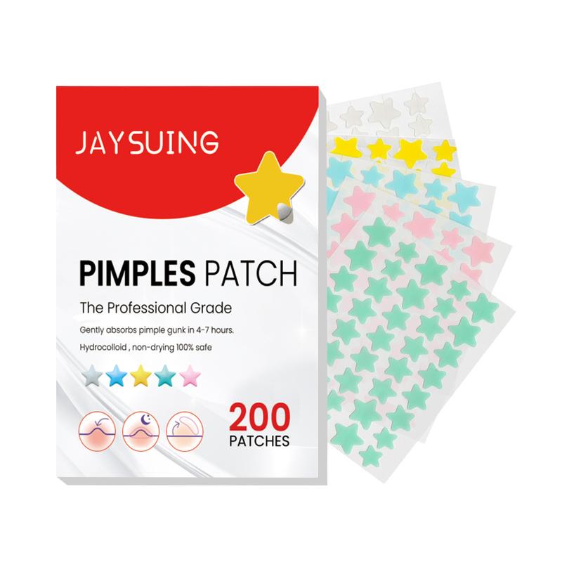 JAYSUING Star Shaped Acne Patch 200pcs Lighten Acne Spots Repair Skin Acne Scars Cover Blemishes Blackheads