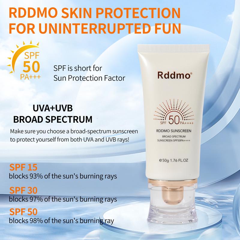 Rddmo Facial Cleanser & Sunscreen, Oil-Free Face Wash, Ultra Sheer SPF 50 Sunscreen Lotion, Sport Face Sunscreen, Water Resistant, Non-Greasy, Skincare Set for All Skin Types