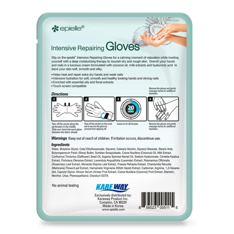 Intensive Repairing Masks 12pk for Hand and Foot - 6 Glove & 6 Socks Dry Hand, Dry & Cracked Heel to Toe