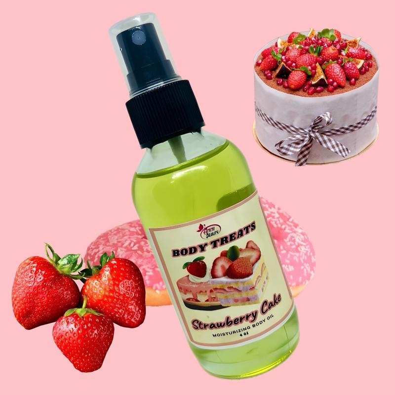 Strawberry Cake Moisturizing Body Oil - Holiday Gift - skincare