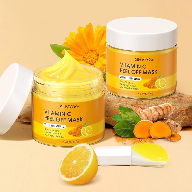 SHVYOG Vitamin C Peel Off Face Mask, Peel Off Mask with Turmeric, Blackhead Remover & Deep Cleansing Face Peel Mask, Vitamin C Exfoliating Face Mask for Blackheads, Large Pores, Dirts, Oil