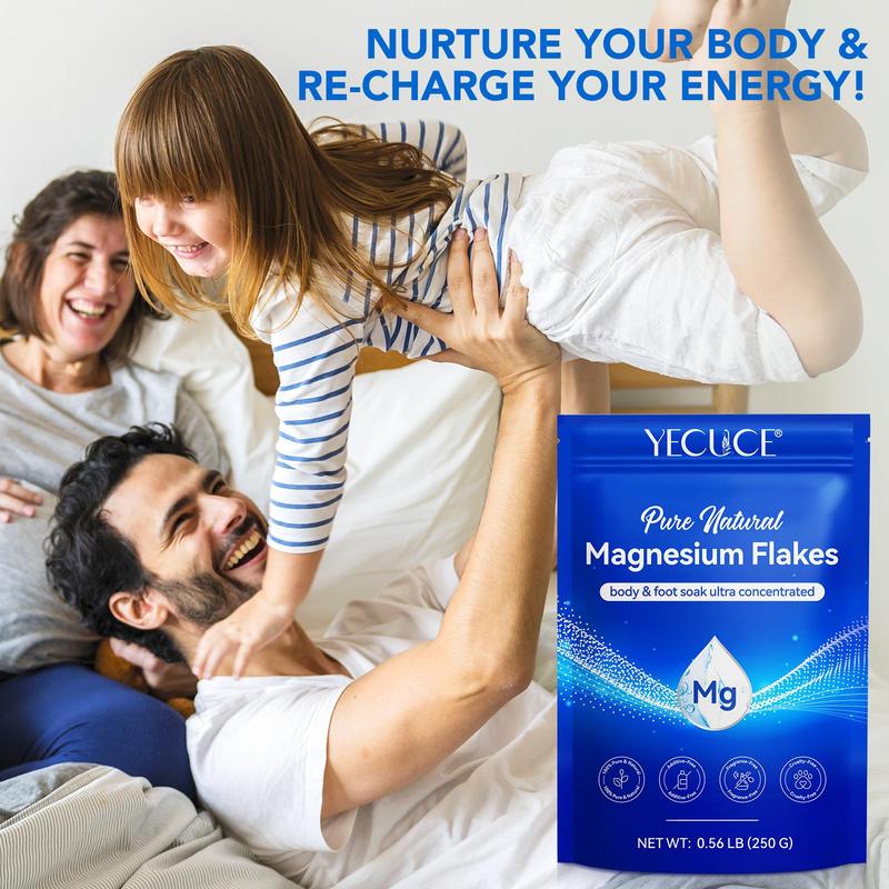 Magnesium Flakes, 1 Pack Moisturizing & Deep Cleansing Body Washing Flakes, Multi-functional Shower Flakes for Body Bathing & Footbath