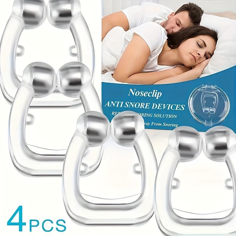 4 PCS Anti-Snore Silicone Magnetic Nose Clips: Comfortable Nasal Opening Aid for Quiet Nights - Safe & Easy-to-Clean