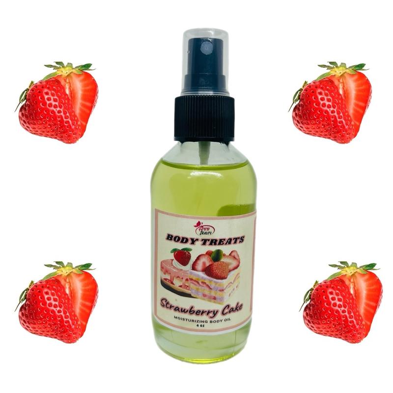 Strawberry Cake Moisturizing Body Oil - Holiday Gift - skincare